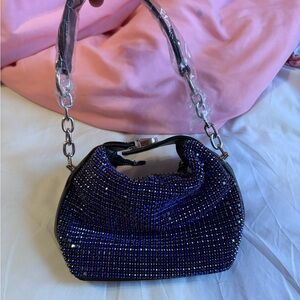 Source Unknown Blue Rhinestone Shoulder Bag